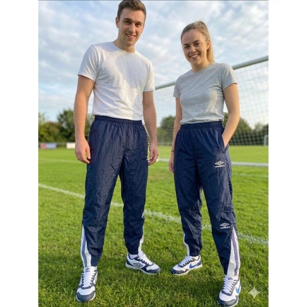 Vintage 1995 Umbro Youth XL Rosario Track Pants Navy Blue NWT 90s Soccer
